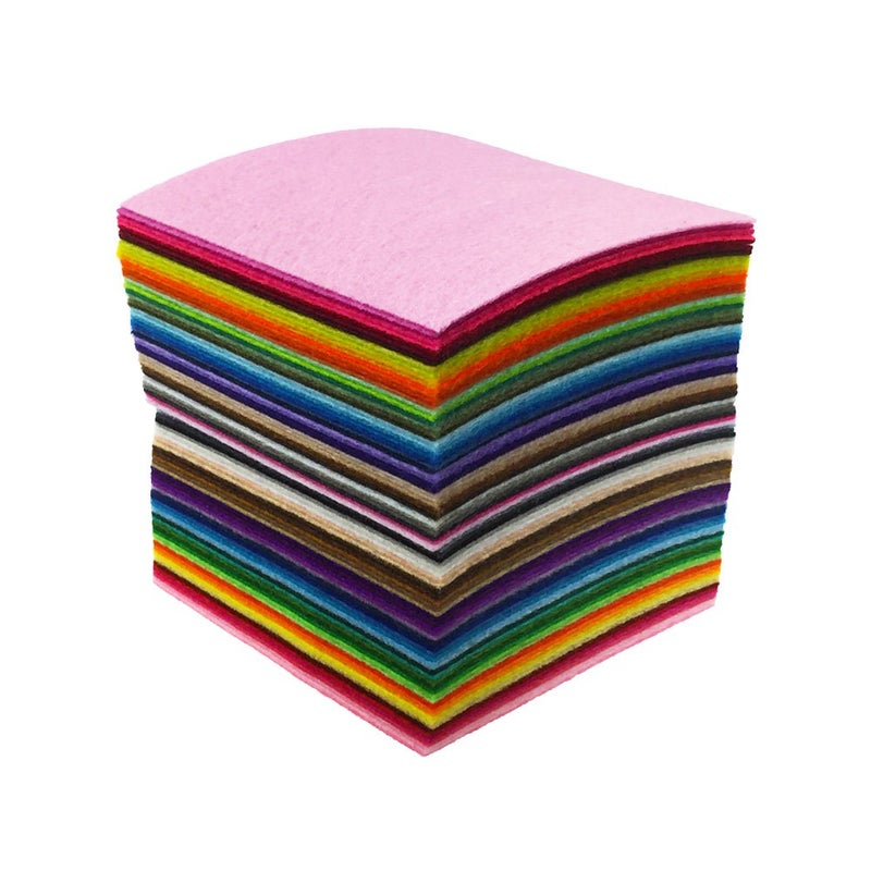 flic-flac 88pcs 4 x 4 inches (10 x 10cm) Assorted Color Mini Felt Fabric Sheets Patchwork Sewing DIY Craft 1mm Thick - Image 2